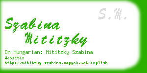 szabina mititzky business card